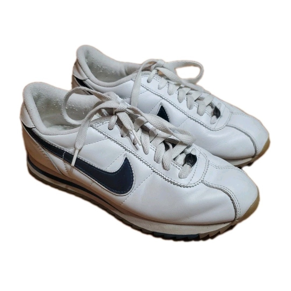 Vintage Nike Cortez Navy Blue & White Sneakers US Size 8